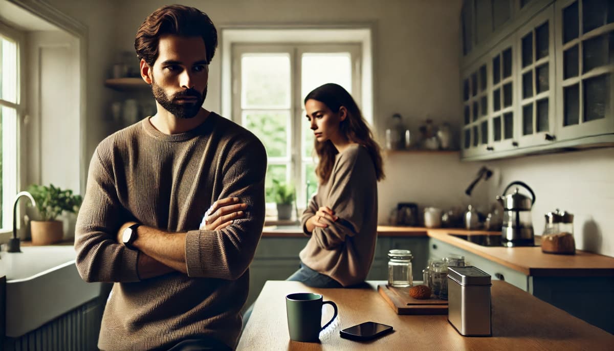 Pár přemýšlející o vztahu